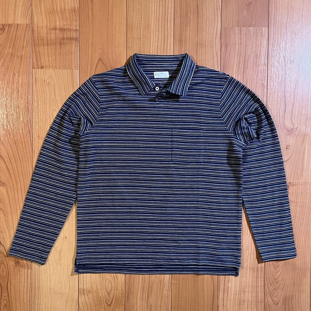 Universal Works Long Sleeve Knit Vacation Polo (Size Large)